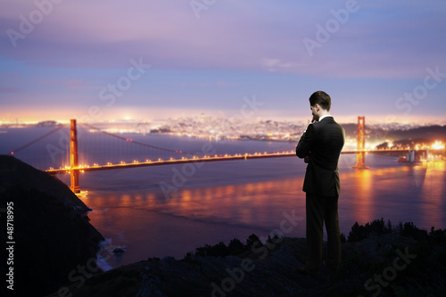 Photo: man looking city man looking city