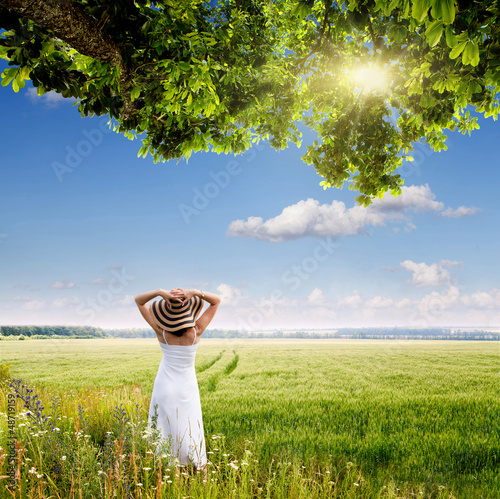 Photo: girl in a meadow girl in a meadow