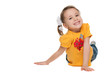 Photo: Cheerful little girl in a yellow shirt Cheerful little girl in a yellow shirt