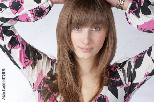 Photo: a blond model in the studio a blond model in the studio