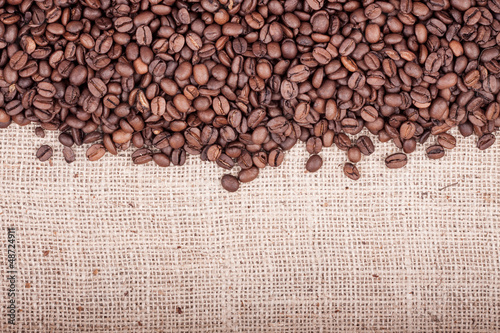 Photo: Brown roasted coffee beans. Brown roasted coffee beans.