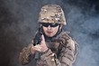 Modern soldier with rifle