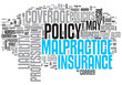 Malpractice Insurance Design Word Cloud on White Background