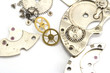 Clockwork details on a white background