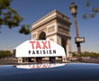 Taxi parisien, fond arc de triomphe