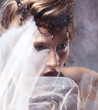 Emotions. Portrait of Classy Woman Face - Motion
