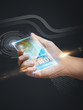 hand holding smart phone