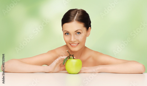 Photo: woman with green apple woman with green apple