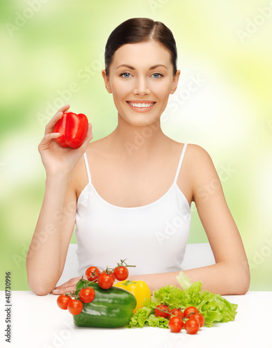 Photo: woman with vegetables woman with vegetables