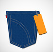 jeans pocket with tag