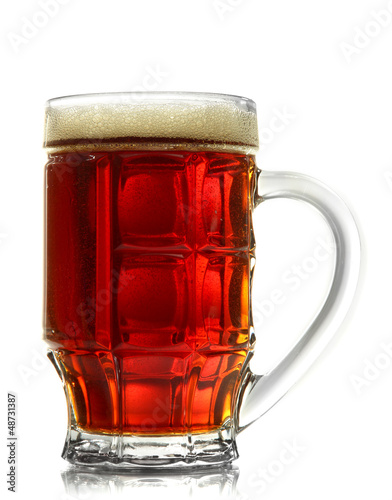 Photo: tankard of kvass, isolated on white tankard of kvass, isolated on white