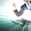 Image of notebook with shining screen
