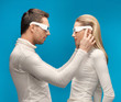 Photo: man and woman with 3d glasses man and woman with 3d glasses