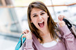 Happy shopping woman