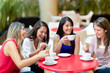 Girl friends meeting for coffee