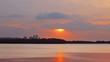 sunset above a city