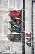 Traffic light in winter