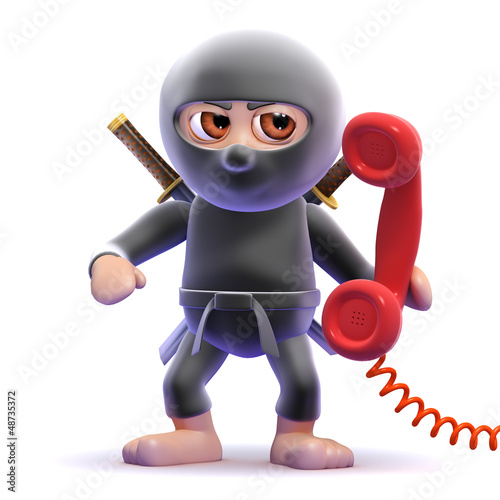 Illustration: Ninja answers the red phone Ninja answers the red phone