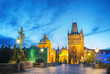 Charles bridge in Prague early in the morning