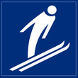 Schild blau - Skispringen