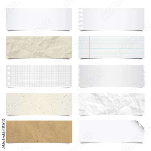 Vector: Collection of note papers background. Collection of note papers background.