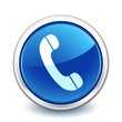 Vector: button blue phone button blue phone