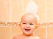 happy joyful kid in a bath