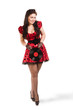 Photo: Pin-up girl with a plate Pin-up girl with a plate