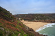 Porthcurno beach cornwall uk