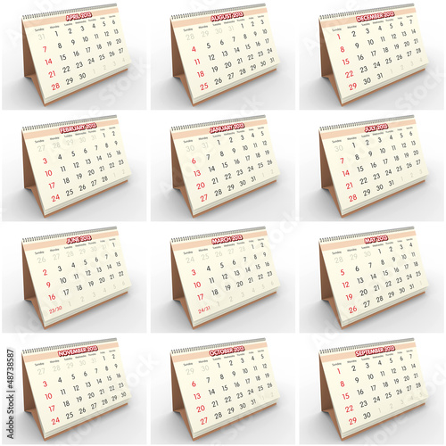 Illustration: 2013 English calendar 2013 English calendar
