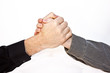 Arm wrestling, fight on the hands isolated