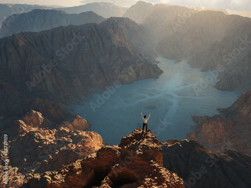 Illustration: man on the edge of a cliff man on the edge of a cliff
