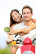 Couple on scooter in love