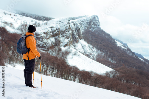 Photo: Hiker standing on the edge Hiker standing on the edge