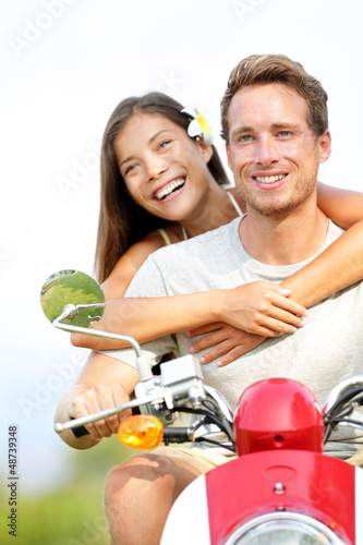 Photo: Couple on scooter in love Couple on scooter in love