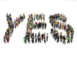 Illustration: Crowd of people say Yes, Voting, Demonstration Crowd of people say Yes, Voting, Demonstration