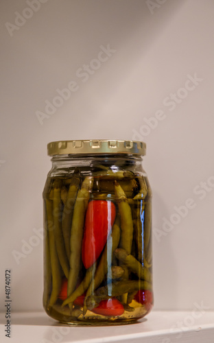 Photo: Jar of Pickled Jalapeno and Cayenne Peppers Jar of Pickled Jalapeno and Cayenne Peppers