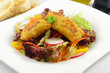 potato sticks with salad - Kartoffeltaschen mit Salat