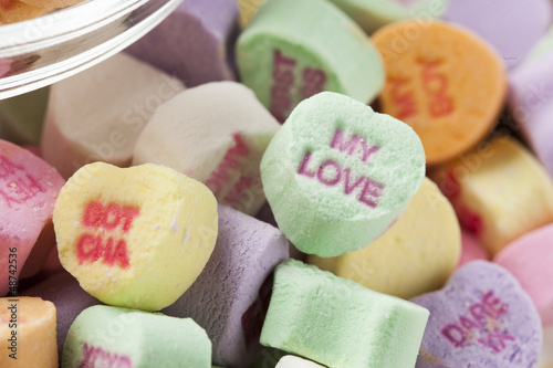 Photo: Colorful Conversation Hearts Candy Colorful Conversation Hearts Candy
