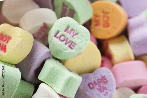 Photo: Colorful Conversation Hearts Candy Colorful Conversation Hearts Candy