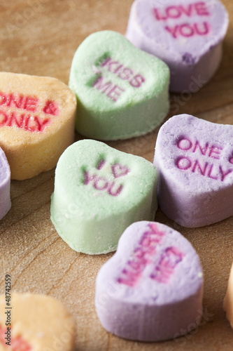 Photo: Colorful Conversation Hearts Candy Colorful Conversation Hearts Candy