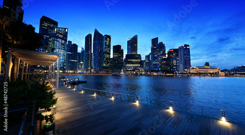 Singapur o wschodzie słońca