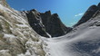 Beautiful snow-capped mountains against the blue sky