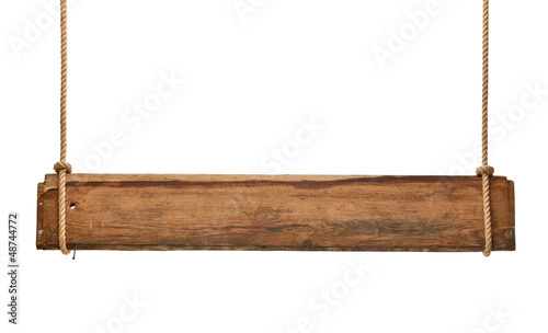 Photo: wooden sign background message rope hanging wooden sign background message rope hanging