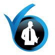 devis gratuit sur bouton validé bleu