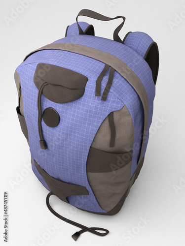 Illustration: Blue travel backpack Blue travel backpack