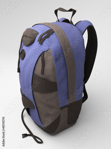 Illustration: Blue travel backpack Blue travel backpack
