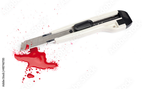 Photo: Blood and a Boxcutter Blood and a Boxcutter