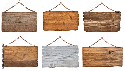 Photo: wooden sign with chain hanging background message wooden sign with chain hanging background message