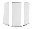 blank roll up banner display with paper texture